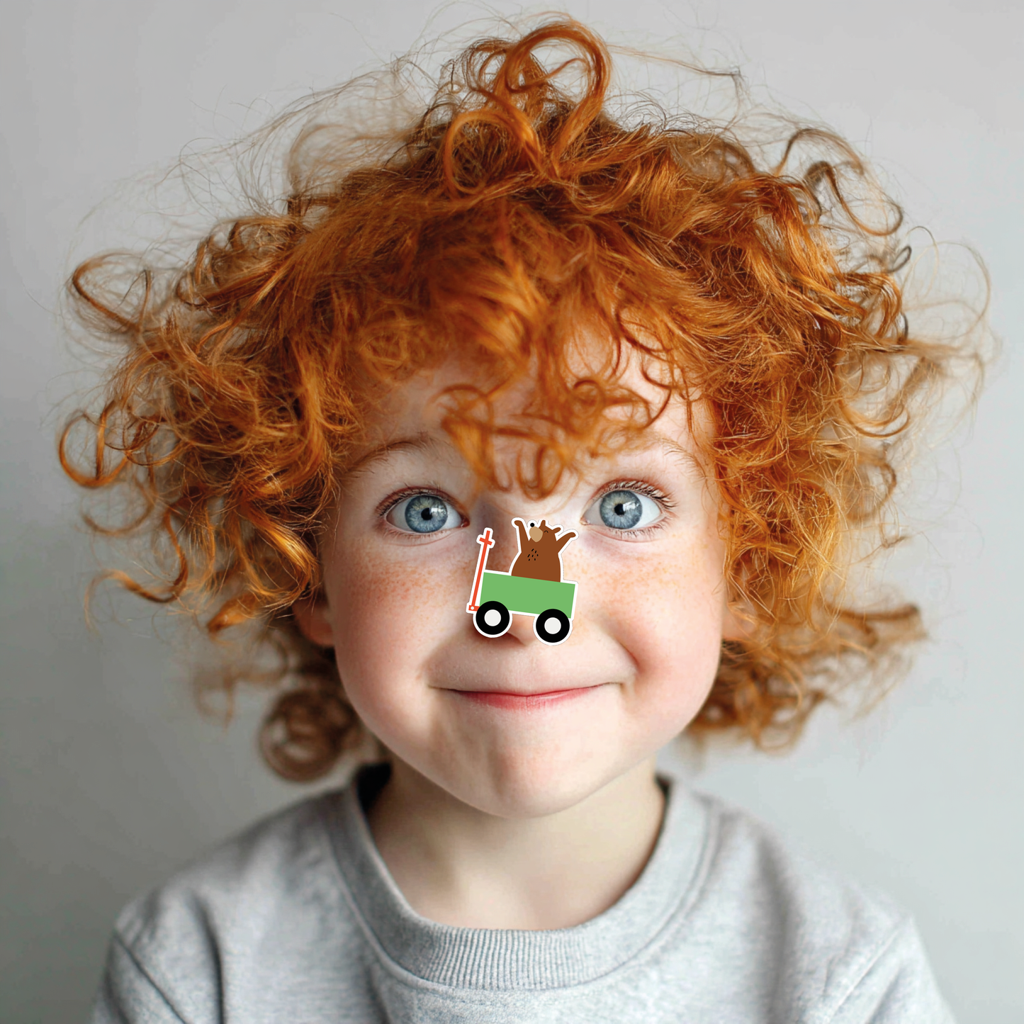 Bjørn i vogn sticker