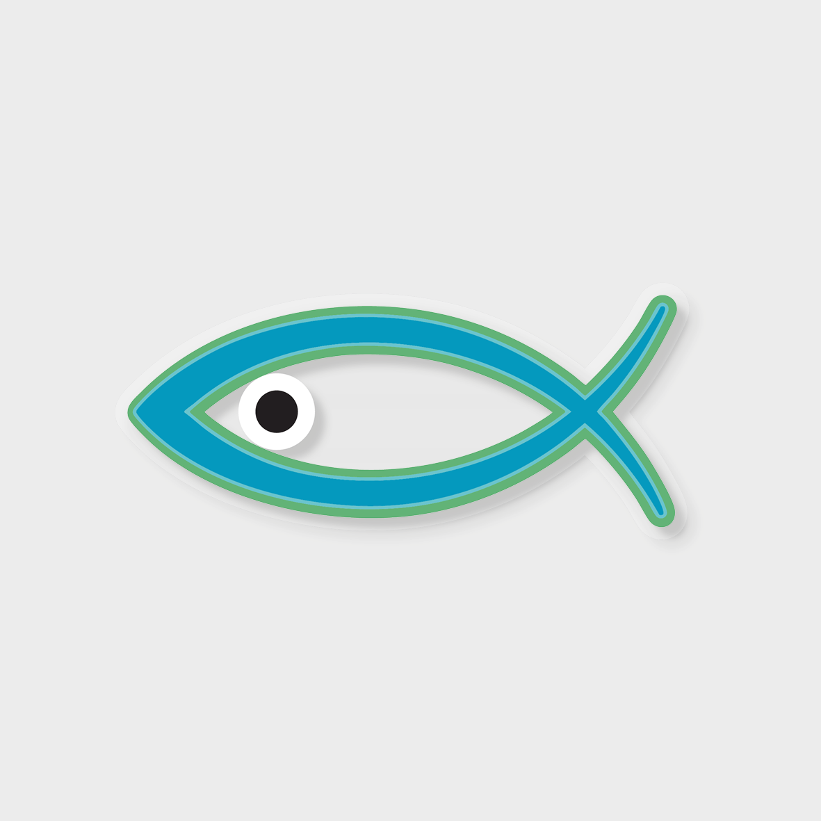 Blå ichthys fisk sticker