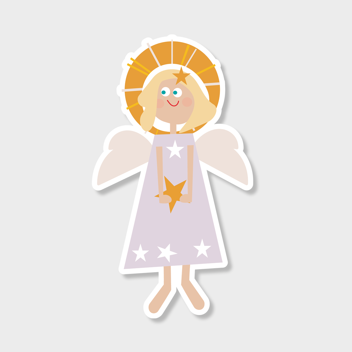 Engel i lys lilla kjole sticker