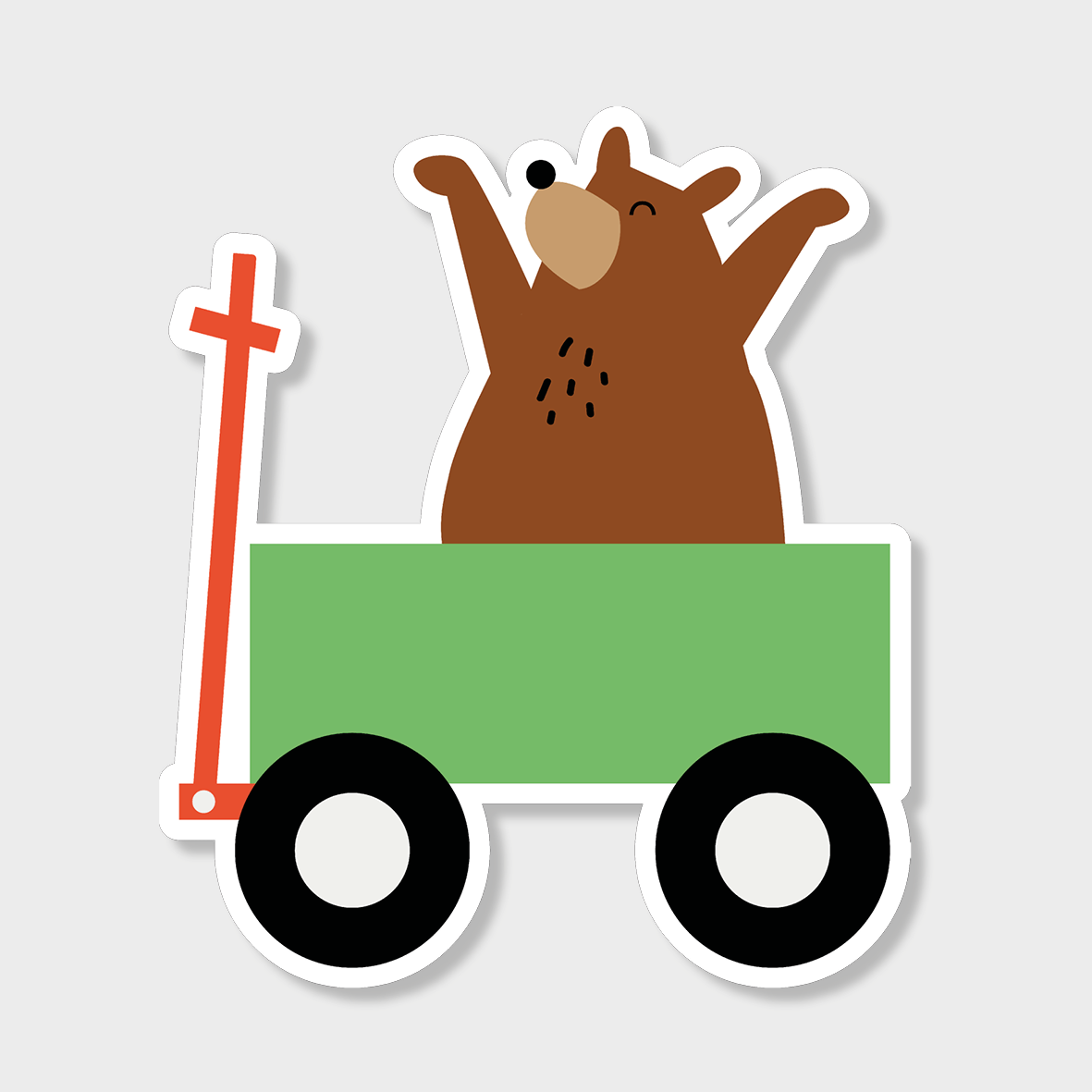 Bjørn i vogn sticker