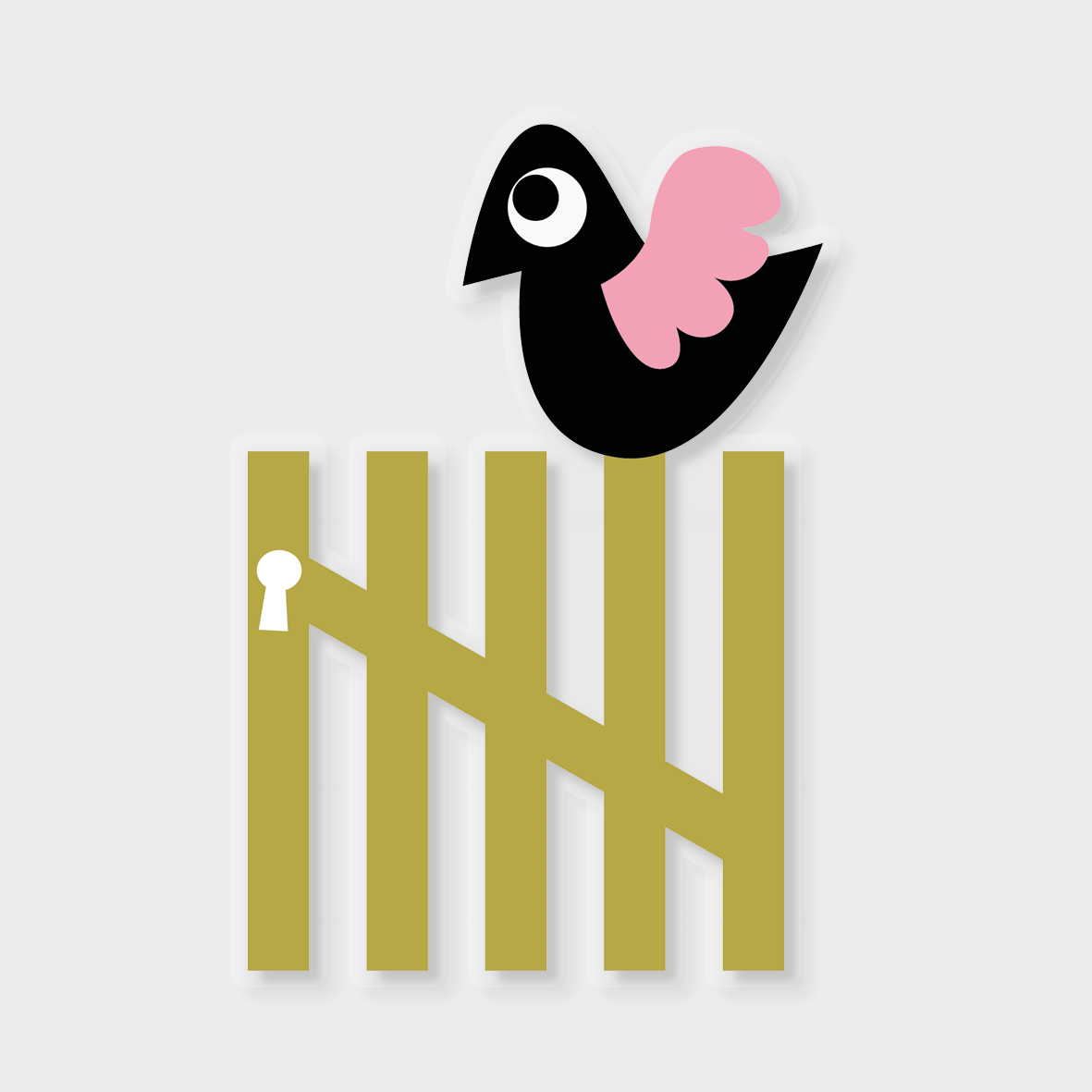 Fugl på låge sticker