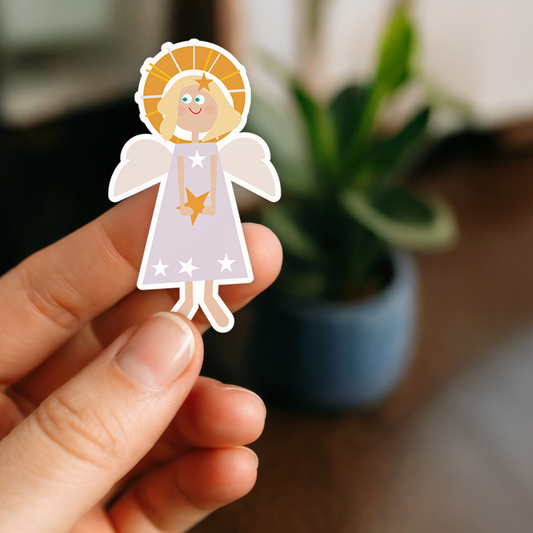 Engel i lys lilla kjole sticker