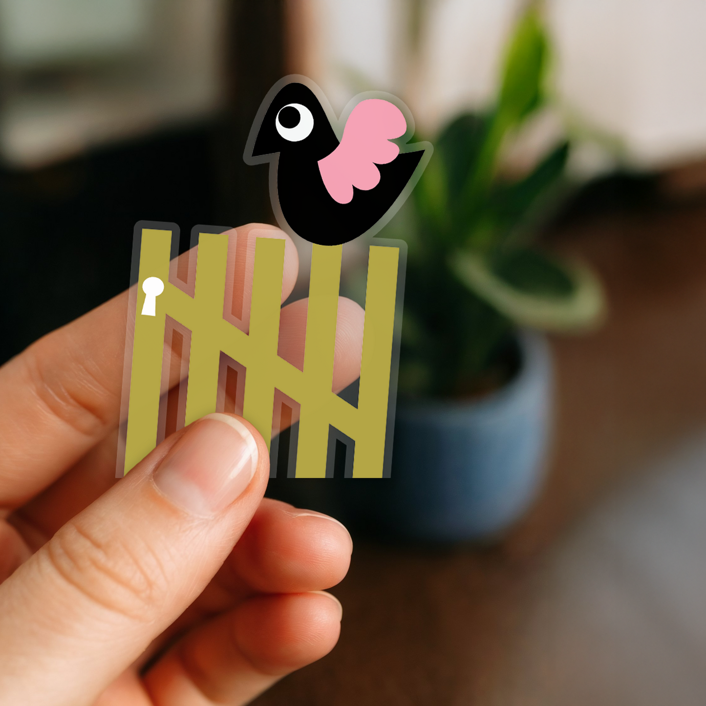 Fugl på låge sticker