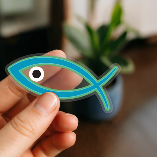 Blå ichthys fisk sticker