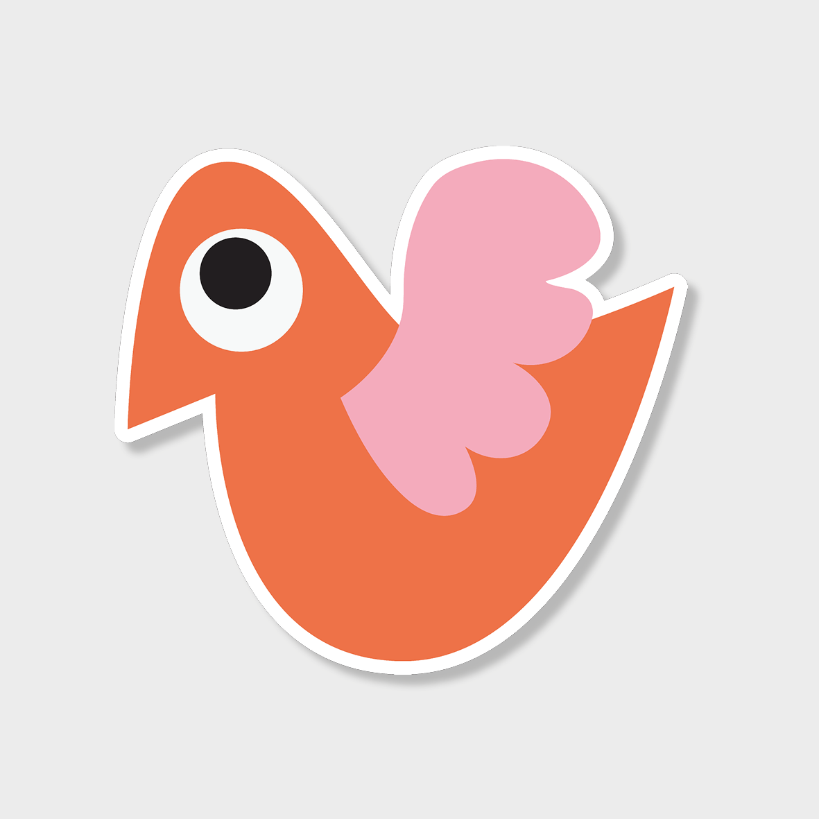Orange Fugl sticker